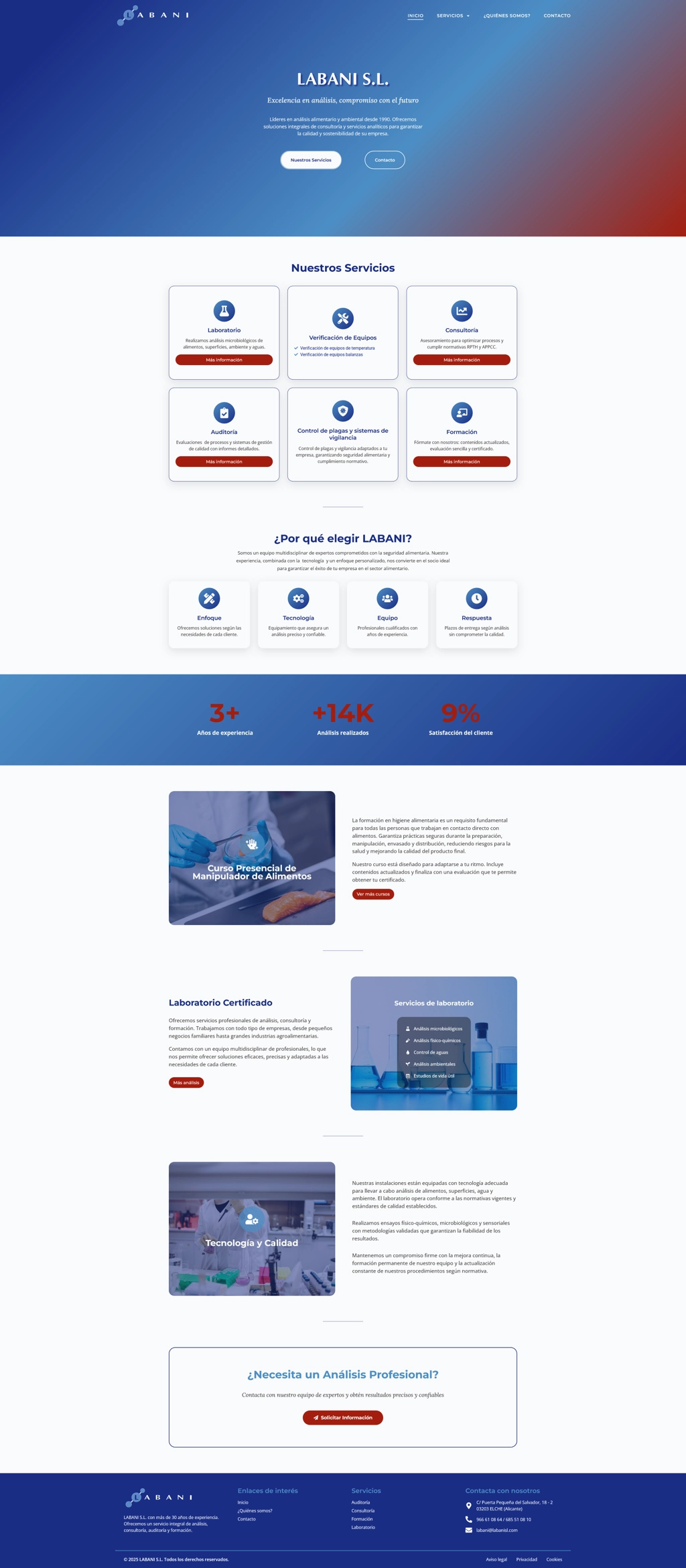 LABANI S.L. — web corporativa y portal de clientes
